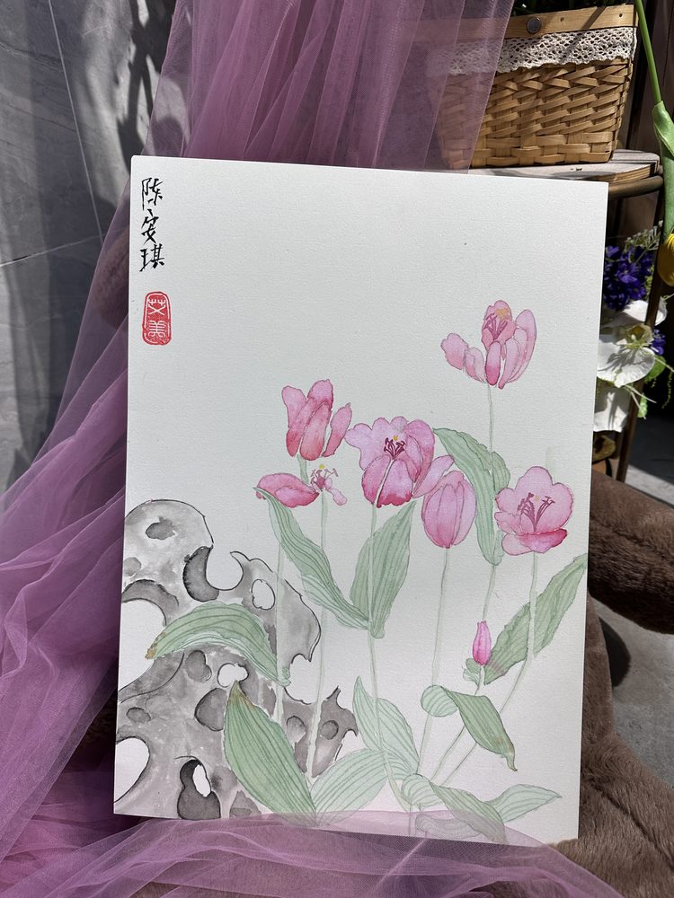 陈老师班上的学员国画作品