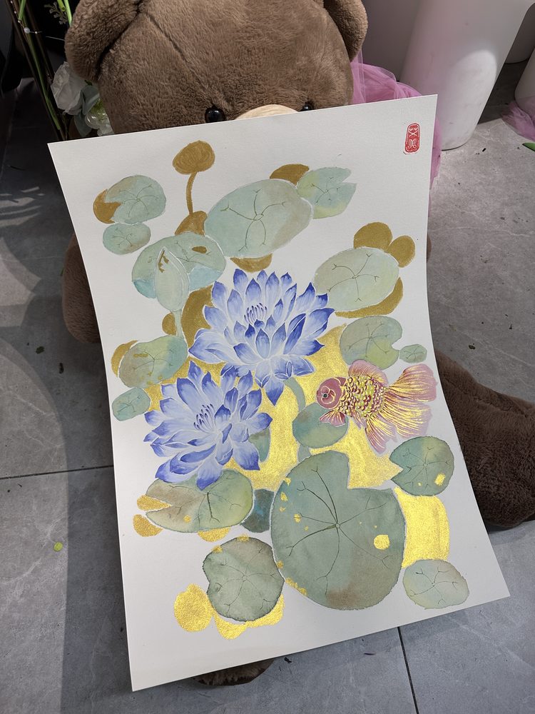 陈老师班上的学员国画作品