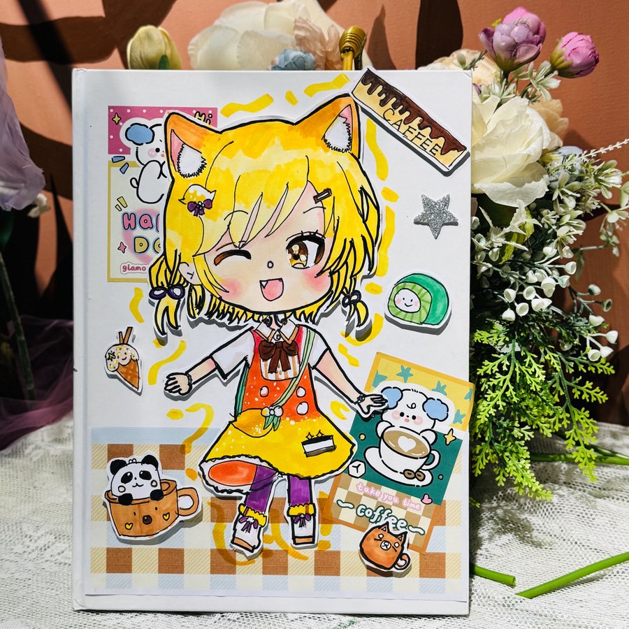 学员作品-Q版猫耳女孩手账